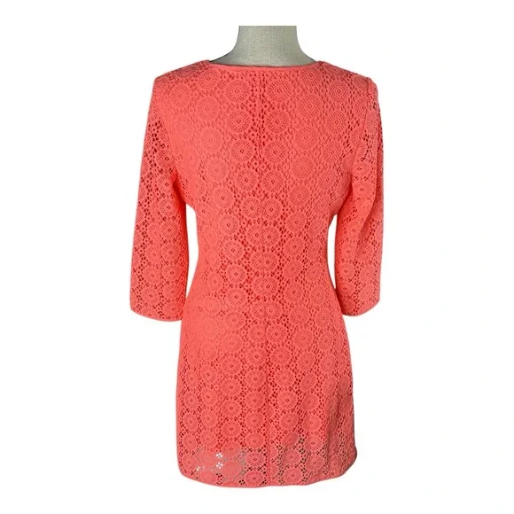 Lilly Pulitzer Lamora Pucker Pink‎ Breakers Lined Size Medium Lace Tunic Dress - Picture 5 of 16